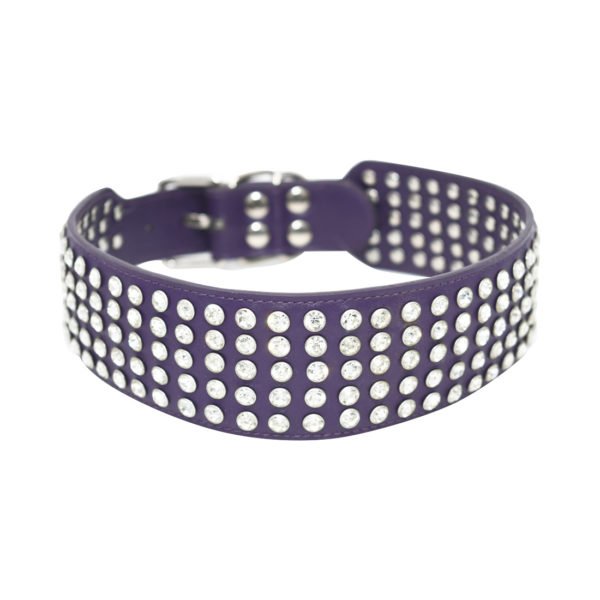 Luxury Purple Diamond Big Dog Collar