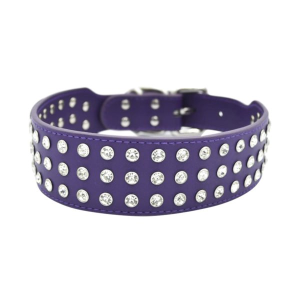 Luxury Purple Diamond Big Dog Collar